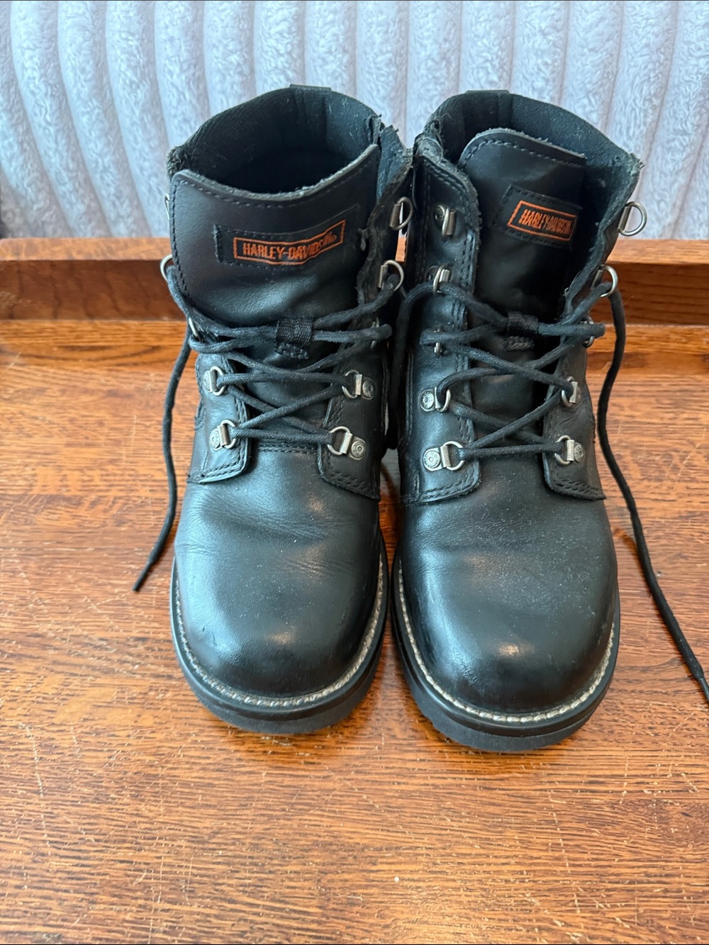 Harley-Davidson Women’s Black Leather Lace-Up Motorcycle Boots